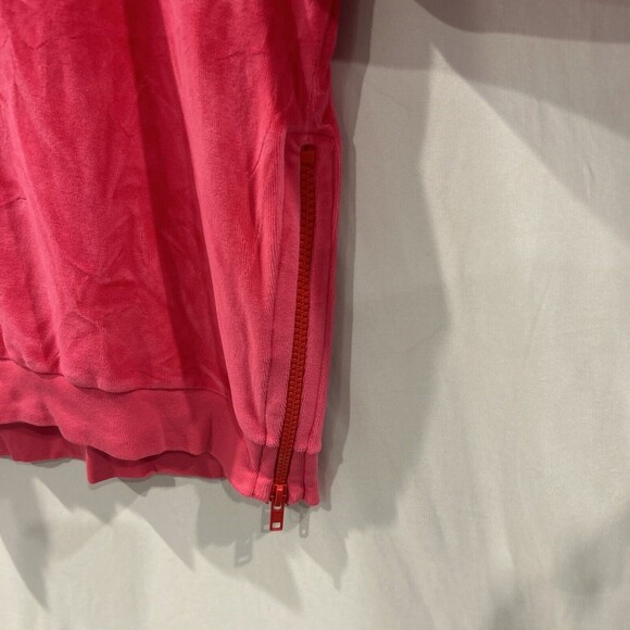 Sundry Sweatshirt Womens 0 XS Hot Pink Soft Side Zipper Long Sleeve Velour - Picture 3 of 6